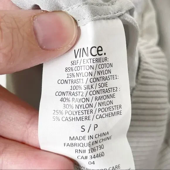 Vince Embroidered Leopard Silk Sweater Nickel Grey Size Small - Picture 9 of 9